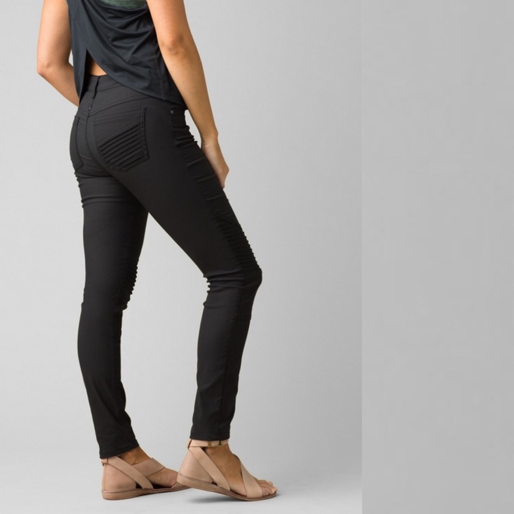 Prana Black Skinny Moto Pants - Picture 4 of 16